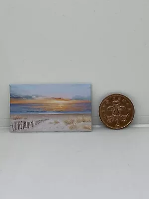 £1.99 • Buy Handmade Miniature Dolls House Accessory Canvas Style  Picture Sunset Beach #6