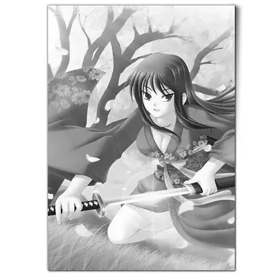 A1 - BW - Samurai Anime Girl Japanese Poster 59.4x84.1cm180gsm Print #38762 • £10.99