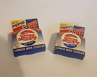 Two Vintage Pepsi-Cola Lunch Box Cooler Reusable Ice Packs From 1994 • $14