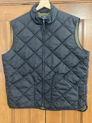 J Crew Mens Authentic Outerwear Quilted Full Zip Walker Black Vest Jacket Large • $22