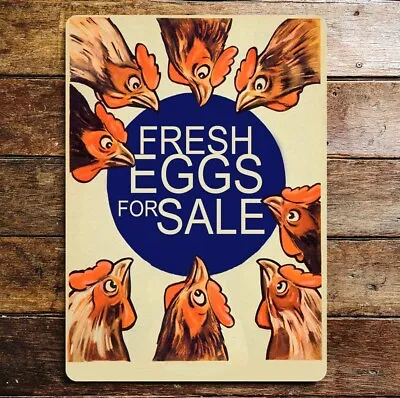 Chicken Fresh Eggs For Sale - Metal Door Wall Sign • £4.99