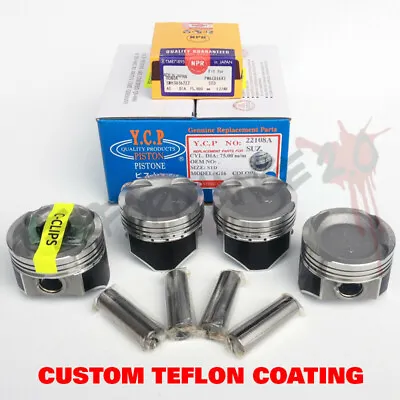 75mm D16 YCP Vitara TURBO Pistons NPR Rings LOW COMP TEFLON COATED Honda CRX • $134