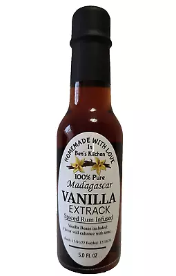 Pure Vanilla Extract - Included Grade A Madagascar Beans - Spice Rum Infused 5oz • $24.95