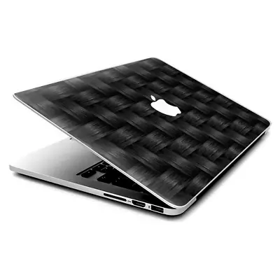 Skin Decals Wrap For MacBook Pro Retina 13  - Black Grey Carbon Fiber Weave • $15.98