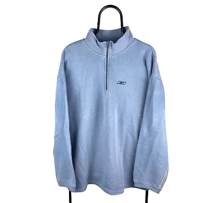 £15 • Buy Reebok Sweatshirt Men's 90s Pullover Retro Quarter Zip Jumper - Size XL