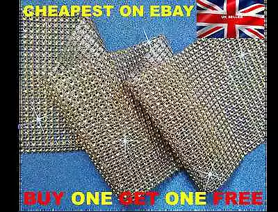 £0.99 • Buy Metre GOLD Diamante Rhinestone Sparkling Effect Wedding Cake Trim Ribbon Mesh 