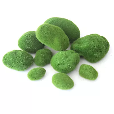 20pcs 4 Size Artificial Moss Rocks Faux Green Moss Balls Moss Stones Floral Deco • $11.90