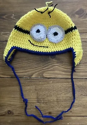 MINION Kevin Despicable Me Child  Homemade Yarn Beanie Snow Hat  6.5 Inch Radius • $10.99