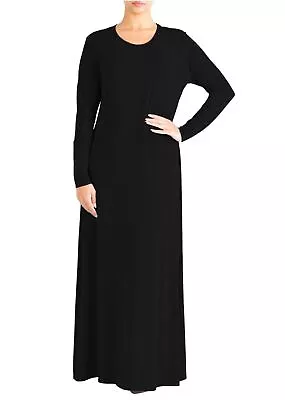 Womens Plain Abaya Maxi Dress Burkha Farasha Jilbab Islamic Long Jersey Kaftan • £12.49