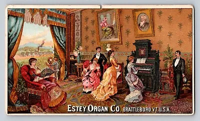 Estey Organ Luxurious Parlor Victorian Ladies Gentleman E S Miller  P269 • $10.39