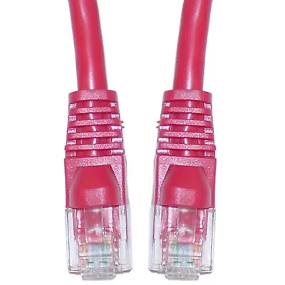 10ft Cat5e Red Ethernet Crossover Cable Snagless/Molded Boot  10X6-33710 • $4.99