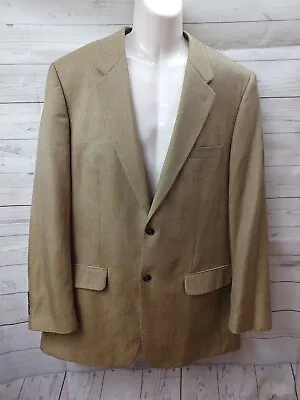 Mens Blazer Sport Coat Jacket Club Room Wool Silk & Cashmere Beige 44L • $12.98