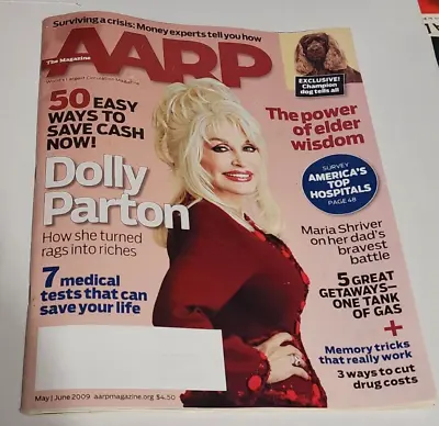 Dolly Parton Cover AARP Magazine May/June 2009 How She Turned Rags Into Riches • $9.99