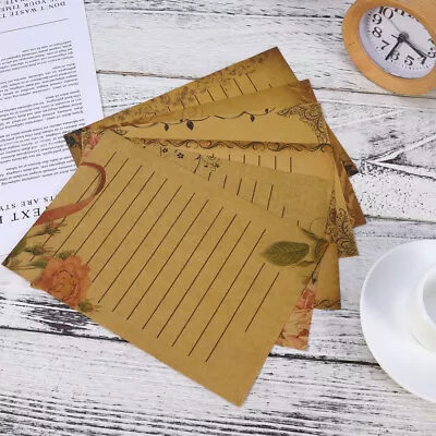 Vintage Kraft Paper Envelopes With Lace And Rose Print - 48pcs • £10.75