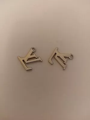 $38 • Buy Lot Of 2 LOUIS VUITTON LV ZIPPER PULL CHARM Silver Tone Metal ,  19mm