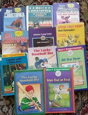  11 Matt Christopher Sports Books  Baseball Basketball  Football Snowboarding  • $25