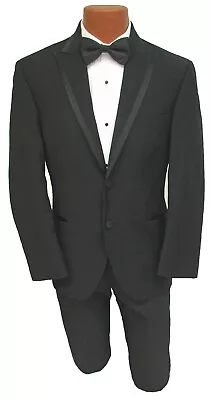 $16.16 • Buy Boys Black Calvin Klein Arden Tuxedo Jacket Two Button Peak Wedding Ring Bearer