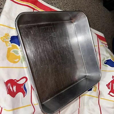 Vintage Lustre Craft Stainless Steel Heavy Square Cake Brownie Baking Pan 9x9x2  • $18