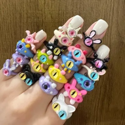 Wholesale 36pcs Box-packed Cute Color Cartoon Monster Rings Women Child Jewelry • $24.69