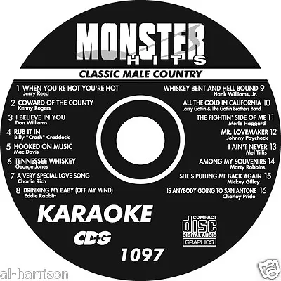   Karaoke Monster Hits Cd+g Classic Male Country  #1097 • $9.50