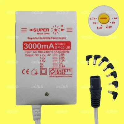 $29.50 • Buy 2.9A Regulated AC/DC Power Supply Adapter 100V-240V To 2.7V 3V 3.3V 4.5V 5V 6V