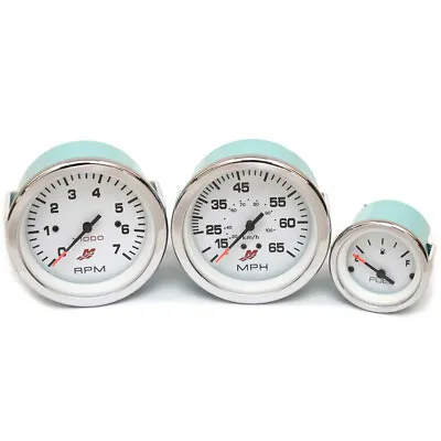 Mercury Boat Gauge Set | Tachometer Speedometer Fuel White (3PC) • $218