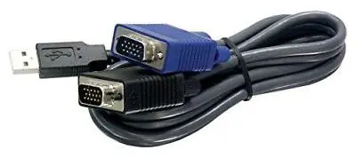 TRENDnet 2-in-1 USB VGA KVM Cable TK-CU06 VGA/SVGA HDB 15-Pin Male To Male • $17.29