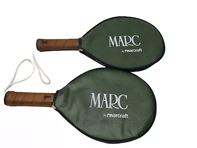 Autograph By Marcraft USA 2 Wood Paddle Ball Rackets Aluminum Frames With Covers • $29.97