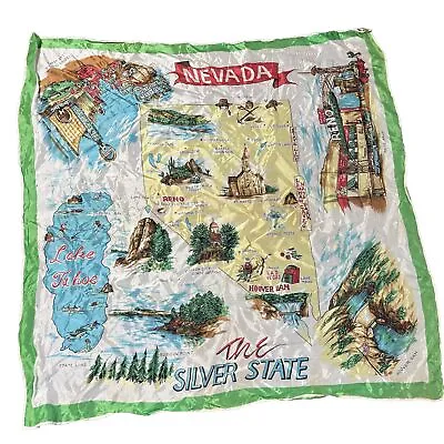 Vintage Map Of Nevada The Silver State Square 26” Square Scarf • $15