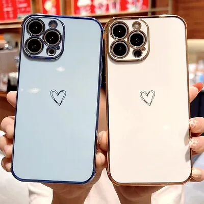 $8.99 • Buy Cute Heart Shockproof Case For IPhone 13 12 11 Pro Max XR 8 7 PLUS SE X XS MAX
