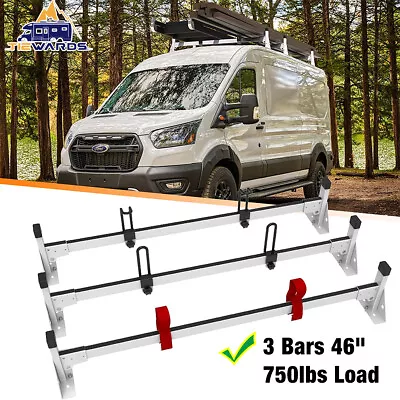 White 3 Bar Ladder Roof Van Rack For Ford Transit Connect 2014-2024 750lbs Load • $210.99