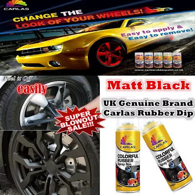 4x Can Matt Black Rubber Paint Removable Wheel Rim Rubber Plasti Dip Spray Paint • $54