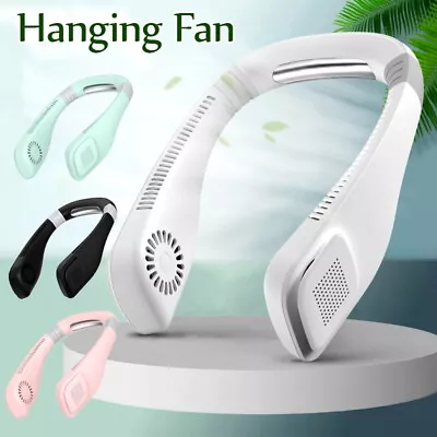 Mini Fan Neckband Bladeless Lazy Neck Portable Hanging Cooler USB Rechargeable  • £8.99