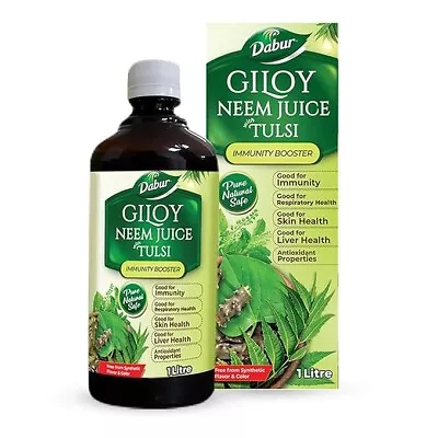 Dabur Giloy Neem Tulsi Juice - 1L | Benefit Of 3-in-1 Immunity Boosters| • $34.98