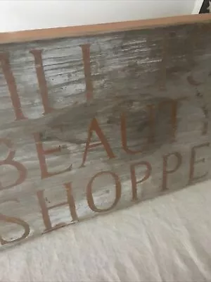 VINTAGE ORIGINAL ANTIQUE  HILL TOP BEAUTY SHOPPE SIGN . Primitive Maine • $399