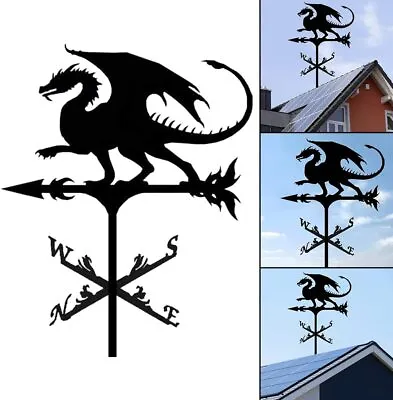 Outdoor Metal Farmhouse Weather Vane Roof Mount Wind Direction Indicator Decor • £16.55