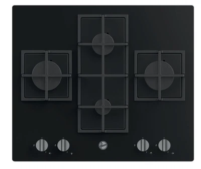 £159.99 • Buy Hoover 'H-Hob300' HVG6DK3B - 60cm 4 Burner GAS On GLASS -  Black Glass