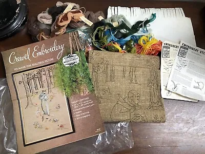 Vintage Elsa Williams Crewel Embroidery Kit St Francis Woodland Scene 628 Unused • $39.99