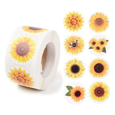 Sunflower Craft Stickers 38mm Yellow Floral Paper Stickers Party Bag Sticker • £2.60