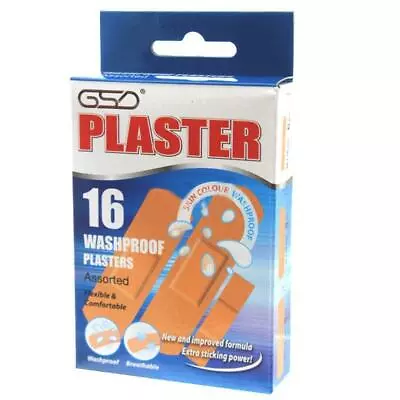 1 To 20 PACKS OF 16 ASSORTED GSD WASHPROOF OR FABRIC PLASTERS • £1.68