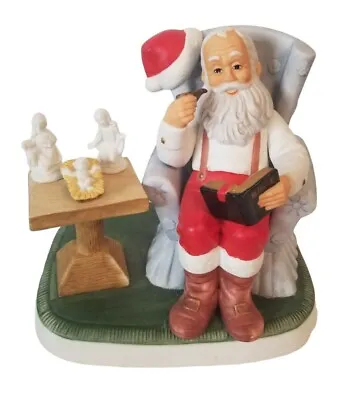 1983 Possible Dreams Ltd Santa Reading Ceramic Christmas Music Box Vintage • $145