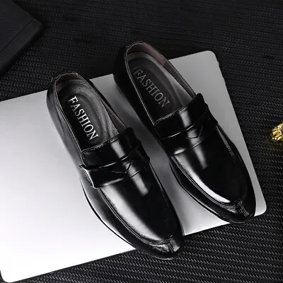 Mens Pointed Toe Wedding Business Party Patent Formal Office Smart Dress Shoes~ • £27.59