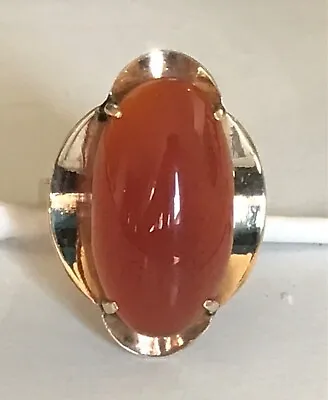 $103 • Buy Vintage 18k 18ct 750 Gold Cabochon Carnelian Gemstone Ring Not Scrap 6.3g Us7.5
