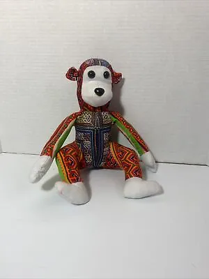 Patchwork Monkey Hand Made Stuffed Animal Jungle Mutil Color Vintage • $12.25