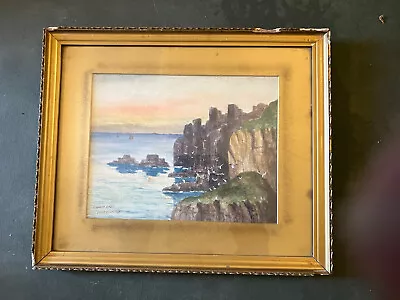 Edwardian Watercolour Of Land’s End Fred Dewhard • £19