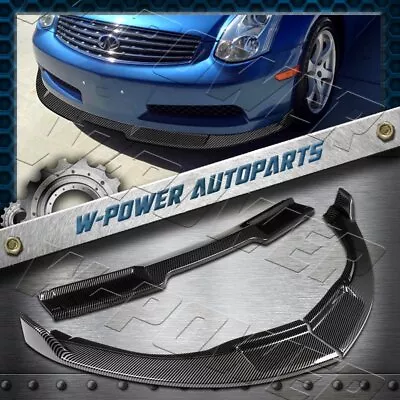 Carbon Look For 2003-2007 Infiniti G35 Coupe GT-Style Front Bumper Spoiler Lip • $87.41