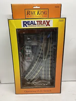 Rail King O Scale Real Trax O-31  Operating Right Hand Switch Track 40-1005 • $89.95