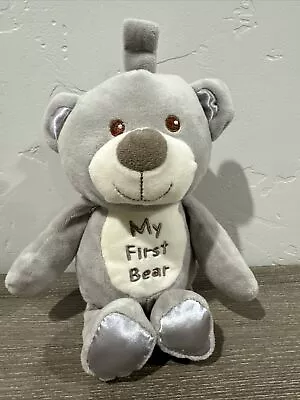 Kellytoy Baby Plush My First Teddy Bear Grey Rattle Infant Toy 14  Stuffed Lovey • $6