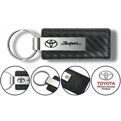 $17.95 • Buy Toyota Supra Gun Metal Carbon Fiber Leather  Key Chain Fob Official Licensed
