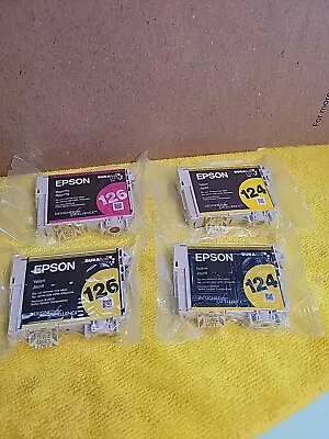 Lot Of 4 OEM Epson 126/124 Ink Cartridges -MagentaT1263 Yellow T1264  • $24